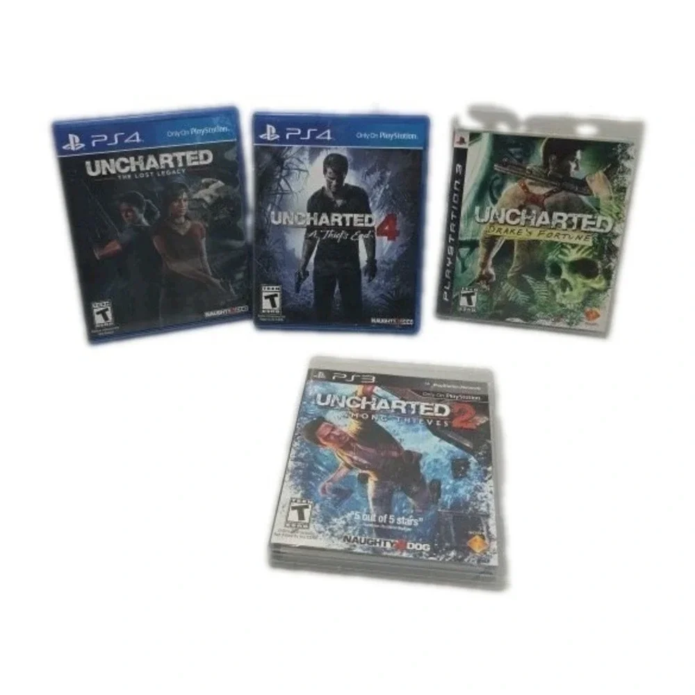 Uncharted PS3 PS4 Game Lot 4 Drake's Fortune Among Thieves Lost Legacy U4